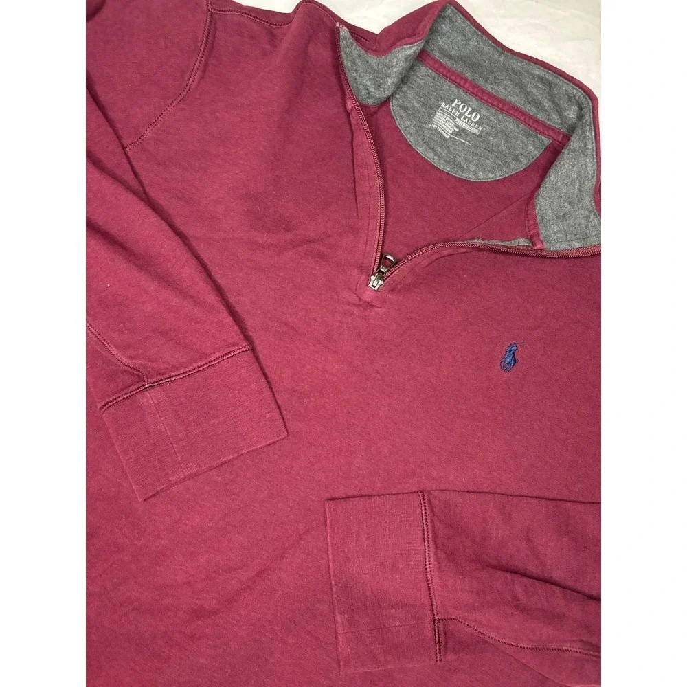 Polo Ralph Lauren Performance 1/4 Zip Wicking Pullover Men's Large‎ Maroon Golf